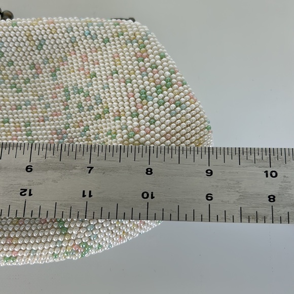 Vintage 1960s Candy Candy Button Beaded Clutch Evening Purse - Picture 10 of 12